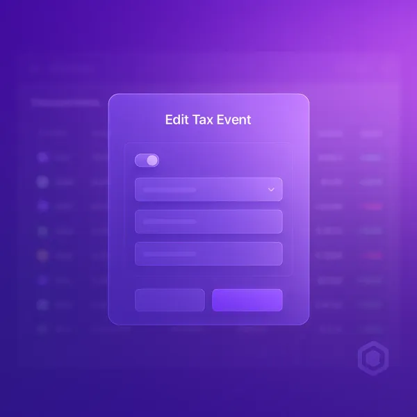🧾 Tax events bewerken – meer controle, meer vertrouwen